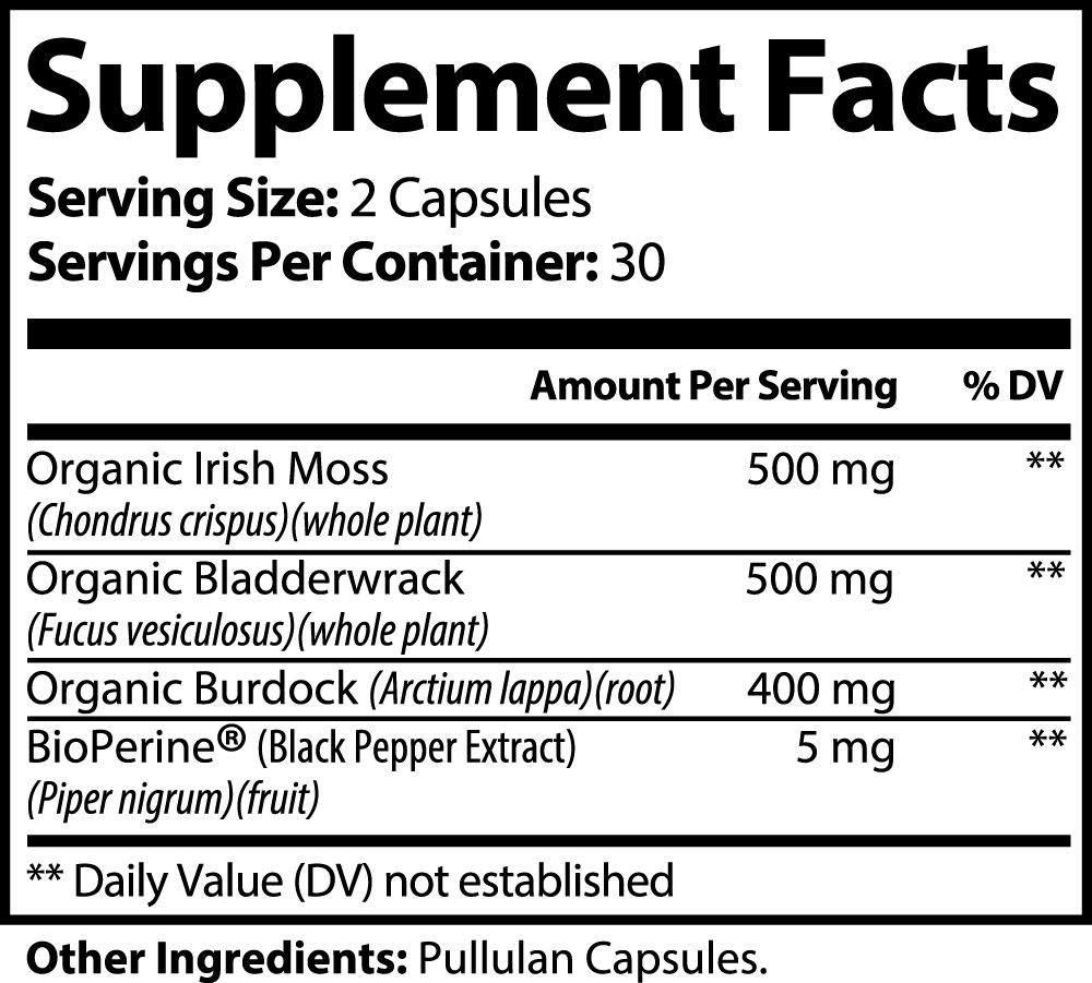 Sea Moss with Bladderwrack & Burdock Root