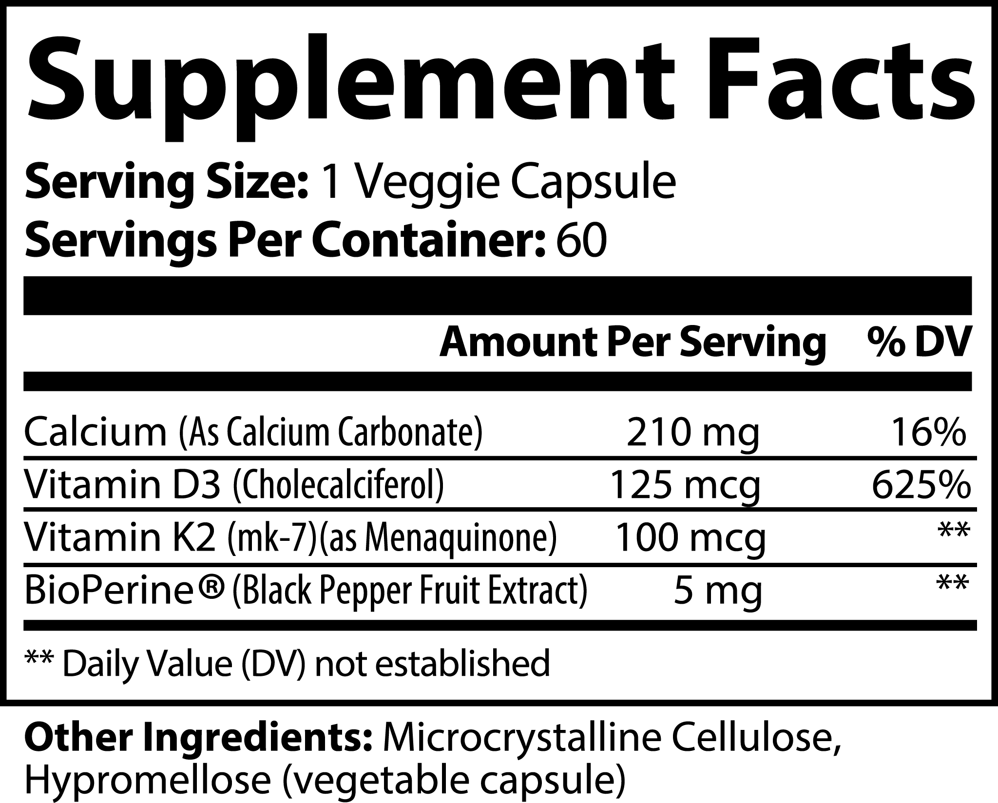 Vitamin D3 + K2